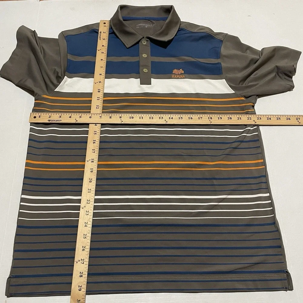 Nike Dri‎ Fit Short Sleeve Size Large Polo Brown Men's Performance Lightweight